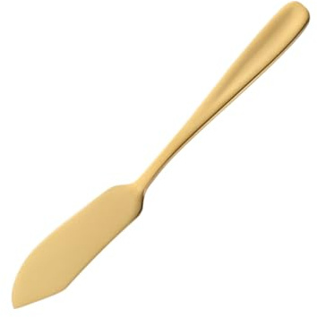 Uonlytech Couteau à Beurre et Fromage Acier Inoxydable Multifonction pour Tartiner Confiture et Couper Fromages Lame Tranchante et Outil de Cuisine Polyvalent Couleur Dorée