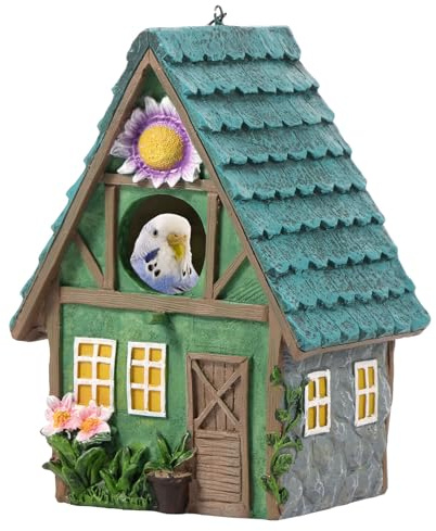 Bird Houses for Garden,Resin Colorful Bird Nesting Boxes Hanging Small Birdhouse for Hummingbird Bluebird Wren(style1)