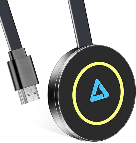Clé HDMI sans Fil 4K Double Bande (2.4G/5GHz) - Plug & Play - Affichage de Votre Smartphone/pc sur Moniteur/projecteur - Compatible i*OS, Android, Windows, macOS (AirPlay, DLNA, Miracast)