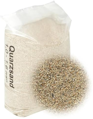 LoogCape filtersand 25 kg kvartssand för pool- och bubbelpoolfilter, 1,0–1,6 mm korn, lämplig för sandfilteranläggningar, säkerställer rent vatten, tydlig poolhygien, enkel rengöring och skydd
