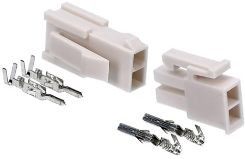 Kalitec KALI-2402 Mini-Fit Jr. Set 2 polig aus Nylon I Kabelstecker KFZ I Spannung 600 V I Nennstrom 13 A I AWG 24-18 I Mini Stecker für für Festplatten, LED und RGB Beleuchtung I Rastermaß 4.2mm