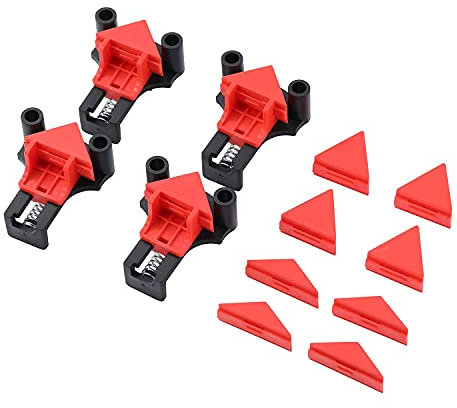 TOPWAY Eckenspanner Winkelspanner 4 Stück Rechtwinklige Klemmen 60/90/120-Grad Eckenspanner Eckklemmen für Holzarbeiten Holzbearbeitung, Bohren und Bilderrahmenherstellung