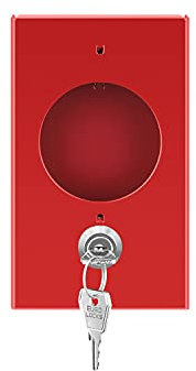 notlok Safety Work Boîte à clés d'urgence en tôle d'acier de 1 mm d'épaisseur, H14,5 x L9 x P3,5 cm, vitre en Verre à l'avant, Serrure à clé, Montage Mural