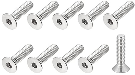 METALLIXITY Flat Head Countersunk Machine Screws, (M3x12mm) 40Pcs, 304 Stainless Steel Socket Head Cap Screws - for Machinery, Furniture, DIY