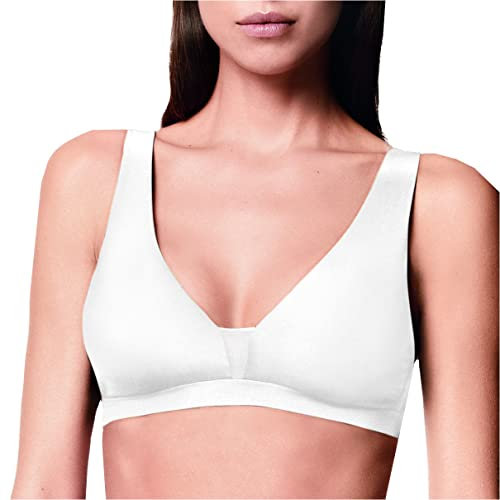 LORMAR 1 Pezzo Reggiseno Senza Ferretto Vela 1944 Coppa B S in Biocotone sulla Pelle. Bianco 5B
