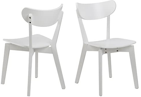 AC Design Furniture Roxanne - Juego de 2 sillas de Comedor (79,5 x 45 x 55 cm, Madera), Color Blanco