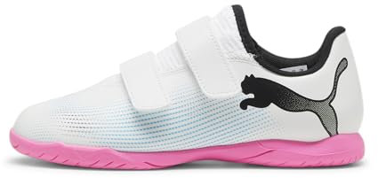 PUMA Future 7 Play IT V Jr Soccer Shoe, White Black-Poison Pink, 37 EU
