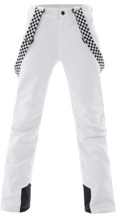 Skihose Damen Wasserdichte Professionelle Schneehose Winddichte Hosenträgerhose Winter Outdoor Regenhose Warme Wanderhose Snowboard Softshellhose mit abnehmbaren Trägern Overall & Schneefang White XS