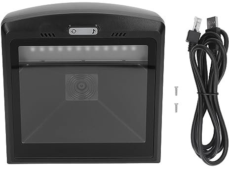 2D-QR-Freisprech-Barcode-Scanner, Automatischer 2D-QR-Barcode-Scanner mit Großem Bildschirm, Omnidirektional Scannender Desktop-UPC-Leser, ABS-Barcode-Leser für POS, PC, Supermarkt