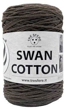 SWAN COMTON (2511 - Moros huvud), garn för väskor, hattar, korgar, underlägg, kopplingsväska, sammansättning 70 % återvunnen bomull, 30 % polyester, spole 250 gram 250 meter