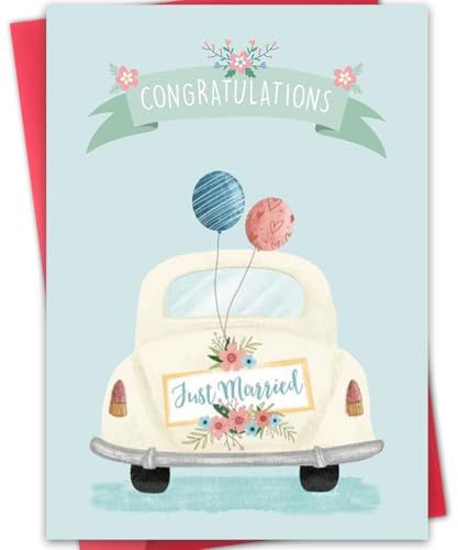 Hongshan Romantic Wedding Card,Engagement Congratulation Gift for Women Men