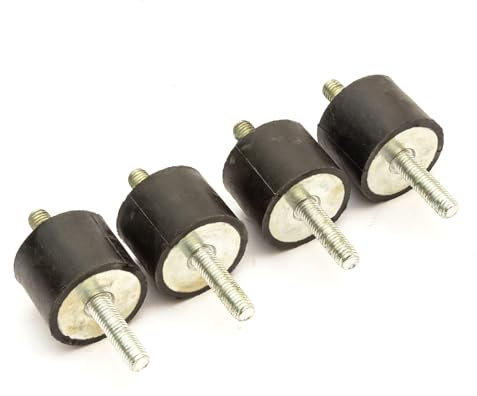 4x Rubber Engine Mounts Long Thread M8 8mm Anti Vibration Mount Small Generator Wacker Plate Water Pump Pressure Washer Engine
