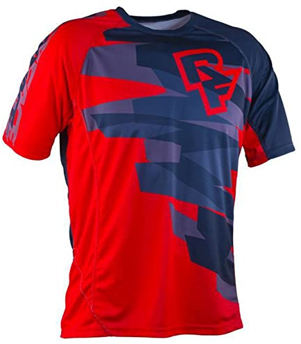 Uomo Magliette da Ciclismo da T-Shirt, Maniche Corte Top Abbigliamento Maglie da Ciclismo, Camicia Mountain Bike/MTB, Traspirante e Assorbente dal Sudore Maglia da ciclismo estiva, Rosso, XS