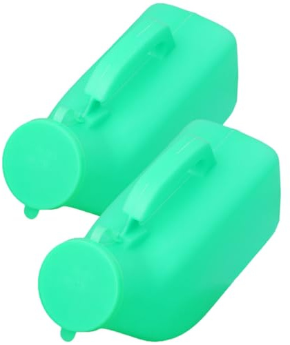 GLEAVI Urinoir Masculin Épaissi 1200 Ml 2 Pièces Plastique Vert Couvercle Bouteille d'Urine Réutilisable Anti-Fuite Accessoire Pratique pour Usage Quotidien Voyage Couleur Aléatoire