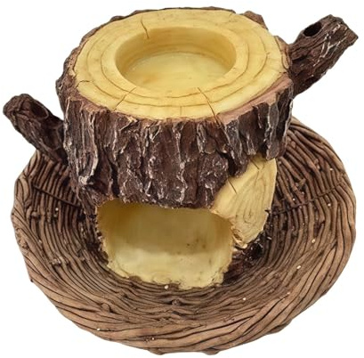 Mangeoires à Oiseaux pour l'Extérieur Suspendables - Bol à Nourriture en Forme de Souche d'arbre - Station de Nourrissage,pour Le Patio, la Pelouse, la Fenêtre, Le Balcon, la Terrasse, Le Jardin et