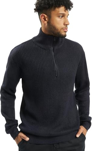 Brandit Bundeswehr Troyer ny BW tröja med dragkedja marine stickad rolli PULLI, marinblå, 3XL