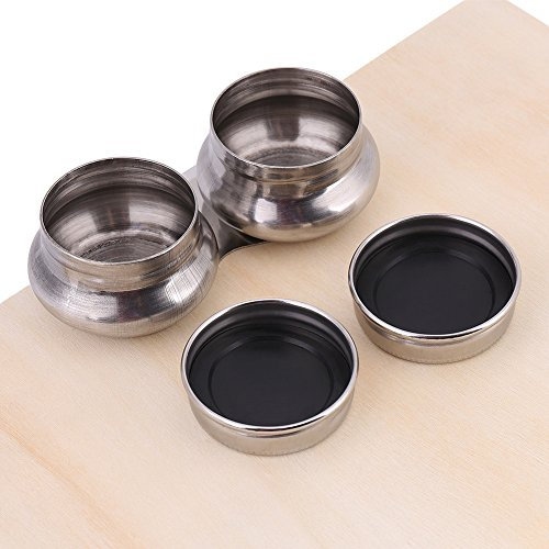 Ölfarbe Palette Tasse Edelstahl Doppelschöpflöffel Öl Container Lösungsmittel Behälter mit Deckel
