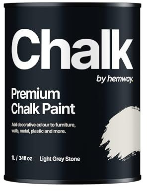 Chalk Paint Light Grey Stone Furniture Paint 1L, Matt Finish Shabby Chic, Chalk Furniture & Walls, Quick Dry & 1 Coat, Hemway