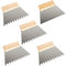 Toolty 5PCS Set - Steel Trowel 180mm - 4x4, 6x6, 8x8, 10x10mm Notch - Wooden Handle - for Adhesives, Mortars and Tiles - DIY - TLTY-S037
