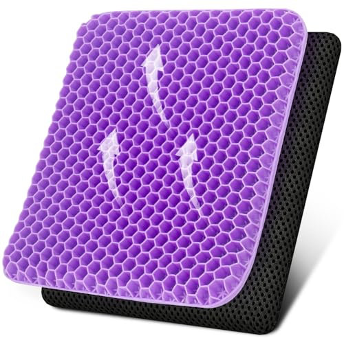 Cojines para sillas,Cojin ortopedico,cojin antiescaras para Silla de Ruedas,Tusscle Cojines coxis para Silla de Oficina, Sillas Gaming,Rueda,Coche,Funda Lavable (Púrpura)