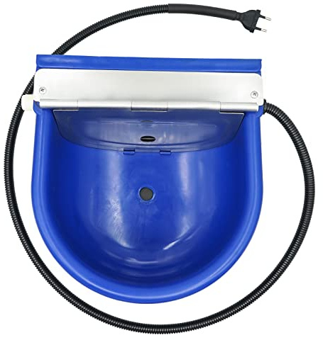 Abreuvoir Chauffant Cheval Abreuvoir Chevaux Exterieur Automatique ,Avec Valve Flotteur RéGlable & Trou Drainage,Pour Bovins ChèVre Abreuvoir BéTail(Eu)(bleu foncé)