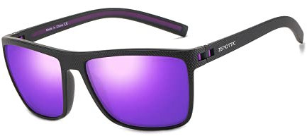 ZENOTTIC Polarisierte Sonnenbrille Herren Leichte TR90 Rahmen UV400 Schutz Quadrat Sonnenbrillen