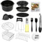 TOIMALDO Airfryer XXL Zubehör - 15 Teiliges Set Heißluftfritteuse Zubehör passt für Philips 8.3L COSORI 6.4L etc Air Fryer (24CM)