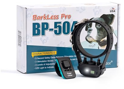 Educator BarkLess Pro Dog Bark Collar – Rechargeable, Waterproof Anti-Bark Training Collar with Adjustable Sensitivity & Stimulation – Trim-to-Fit Biothane Strap – for Dogs 5–22.5” Neck Size