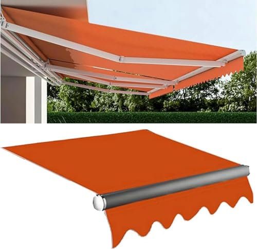 Heavy Duty Polyester Retractable Awning Shade Fabric Replacements for Patio Door Window - Sunshade Shelter Outdoor Canopy Garden - No Telescopic Arm