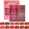 Baorder 12 Farben Matte Lip Liner Bleistift Set, Cremiger Matte Samt Lippenstift, One Step Lippen Make-up Kit, Fit Farben Langlebiger Wasserdichter Glatter Hochpigmentierter Lippen Make-up Stift