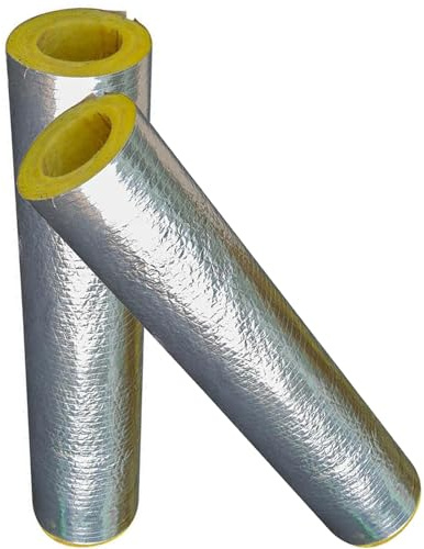 Funda aislante de lana de vidrio de aluminio autoadhesivo para construcción de calderas de tuberías de vapor (ID27MM/THK50MM)