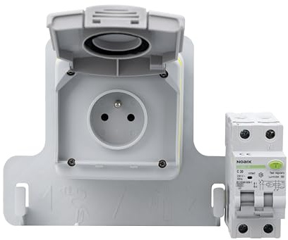 Prise de courant française pour véhicules électriques avec dose de charge IP54 et prise FI/LS 20A (Prise+RCBO N20A)