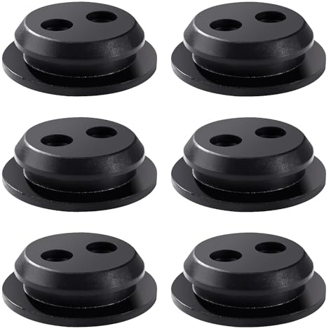 VooGenzek 6 Pezzi Occhielli in Gomma per Serbatoio Carburante, 2-Hole Serbatoio del Carburante Gomma Gommini, per Decespugliatore Tagliaerba