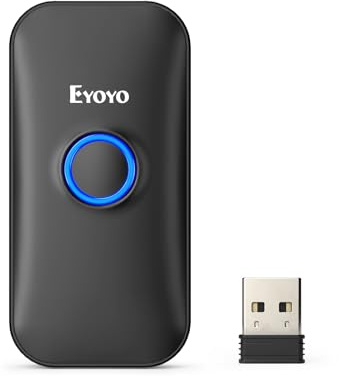 Eyoyo Mini 1D Bluetooth Barcode Scanner, lettore di codici a barre 3-in-1 Bluetooth e USB cablato e 2.4G wireless, lettore di codici a barre portatile per la scansione di codici a barre con Windows, A