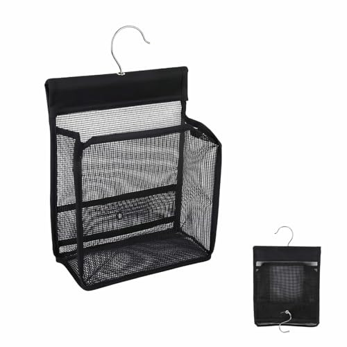 TFSYLISA Sac à Pinces à Linge à Suspendre, Panier à Pinces à Linge avec Crochet de Suspension, Organisateur D'épingles à Linge pour la Maison et le Jardin, Noir