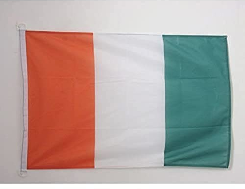 AZ FLAG - Drapeau Côte d'Ivoire - 45x30 cm - Pavillon Nautique Ivoirien Spécial Bateau Et Extérieur En Maille Bloquée Avec Anneaux Plastiques Intégrés - 30g