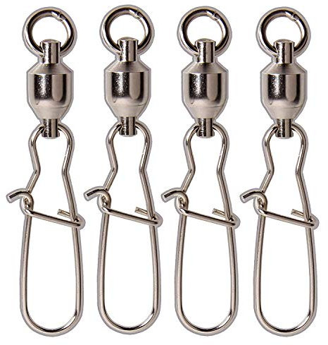 SHADDOCK 15Stk Angeln Kugellager Wirbel mit Duo-Lock Snaps Angelschnur Haken Connectors Angel Zubehör Angelwirbel, Größe(1#-8#) (1#-35LB-15Stk)