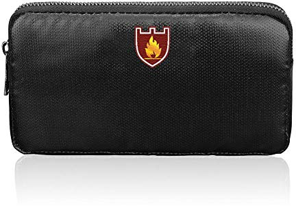 Kitabetty Feuerfeste Dokumententasche, wasserdichte ＆ Feuerfeste Geldtasche Feuerbeständige Tasche mit Reißverschluss Aufbewahrung für Geld Dokumente Schmuck und Reisepass, 20,5×11×2 cm