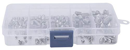 Kit di grani filettati, 200 pezzi M3/M4/M5/M6/M8 Vite a brugola in acciaio inossidabile con esagono incassato per strumenti di precisione vite senza testa