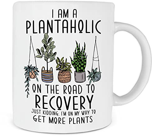 Gardening Mug for Plant Lover, Plant Lady I'm A Plantaholic Mug