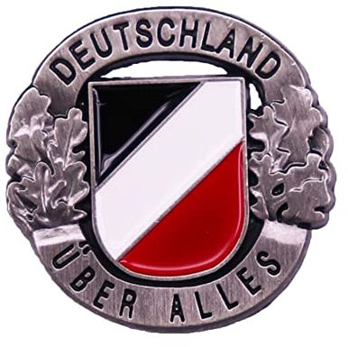 Broche drapeau de l'Allemagne en chêne avec feuilles de chêne vintage noir insigne allemand bijoux hommes patriot cadeau, Métal