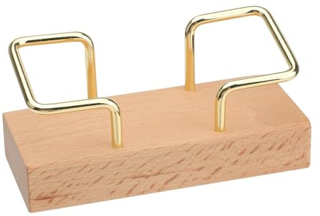 UOCAI Porte-cartes de visite en bois, support à cartes de visite en noyer pour bureau, magasin, stand de foire
