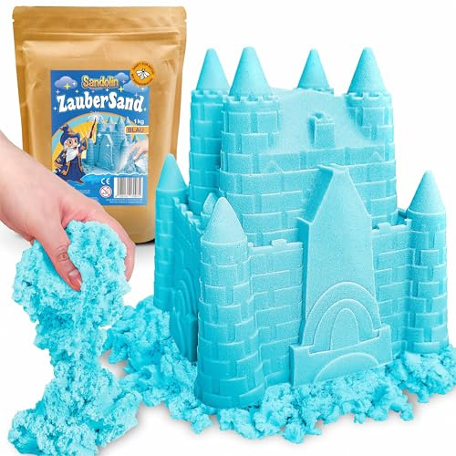 Sandolin Zaubersand - Magischer Spielsand mit natürlichem Bienenwachs, 1kg (Blau)