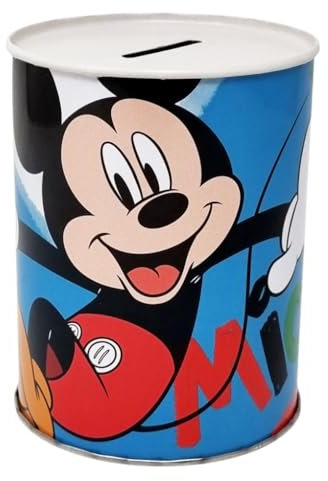 Disney Mickey Mouse Metal Money Box Tin Can Not Open, 11 x 8 cm