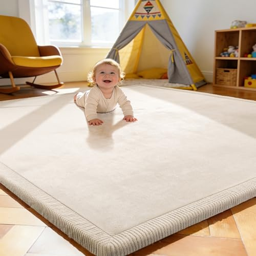 Treeboy Memory Foam Mat, Extra Thick Area Rug 2cm for Kids Living Room, Baby Playroom Crawling Carpet with Non-Slip Fluffy Soft Play Mat Modern Floor Toddler Nursery Carpet 280x200cm
