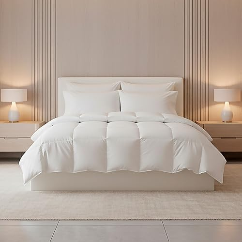 FUSIONHOME Edredón Nórdico Cama 135/140-220x220 cm - Relleno Nórdico Cama 135/140 - Edredón 4 Estaciones Acolchado Fibra Tacto Plumón de 350 gr/m² Ideal Invierno - Termorregulable y Antiácaros
