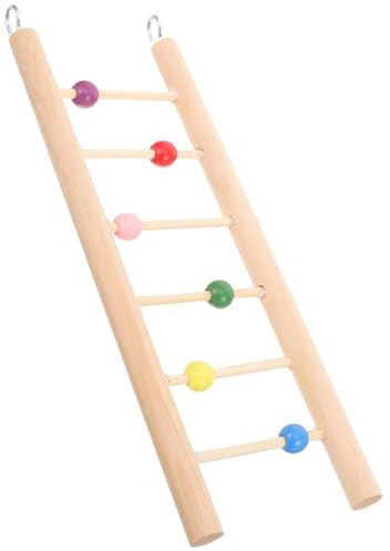ARTIBETTER Échelle Escalade pour Oiseaux Bois Naturel Perchable pour Perroquets Échelle Suspendue pour Cage Accessoire pour Perruche et Rongeurs avec Marches