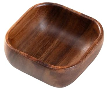 Pia?to Quadrato in Legno – Ciotole da 15 cm per Cibo – Vassoio Decorativo Quadrato, Elegante Pia?to da Portata, Stoviglie Vintage per Pane, Frutta, Antipasti, Salse, Dolci, Caramelle, Condimenti, Cili