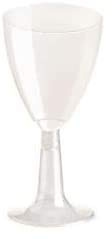 20 BIO CALICI Vino Acqua 100 CC h. 9,5 Bicchieri con Gambo PLA Trasparenti Rigido biodegradabili e compostabili Uni EN13432 smaltiti nel rifiuto Umido - Flute per Vini e Bevande