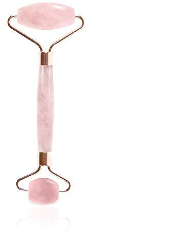 ANCLLO Rullo per Il Viso al Quarzo Rosa Miglior Rullo per Il Viso e Strumento per la Cura della Pelle per Il Massaggio del Viso Rullo per Il Viso Pietra Rosa per Cura Pelle Collo Occhi Gambe Schiena